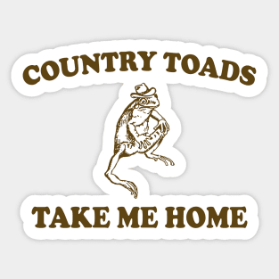 Country Toads Take Home To The Place I Belong Frog and Toad Sticker